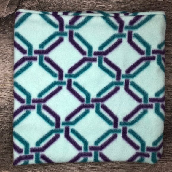 Turquoise mint royal Purple celtic chain gaiter neckwarmer fleece Scarf Tube - Picture 1 of 9